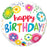 18" Foil Happy Birthday - Bright Flowers
