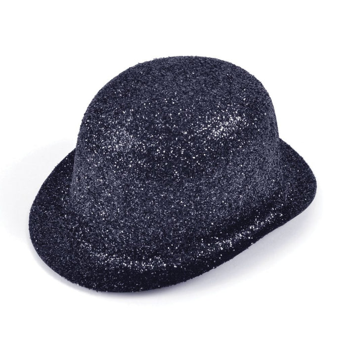 Plastic Glitter Bowler Hat