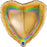 Heart Glitter Holographic Foil Balloon - Gold