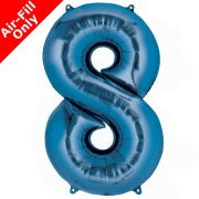 Mini Air Fill Number 8 Foil Balloon - Blue
