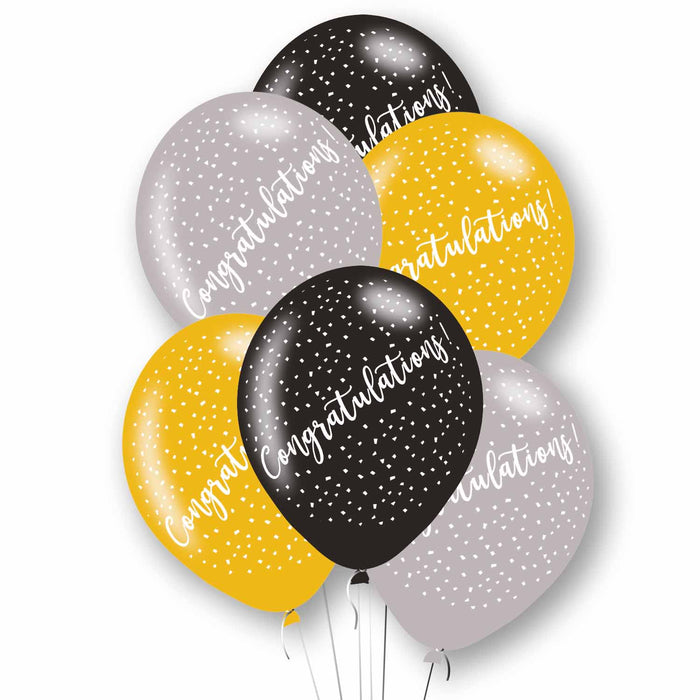 Congratulations Printed Balloons (6 Pack)