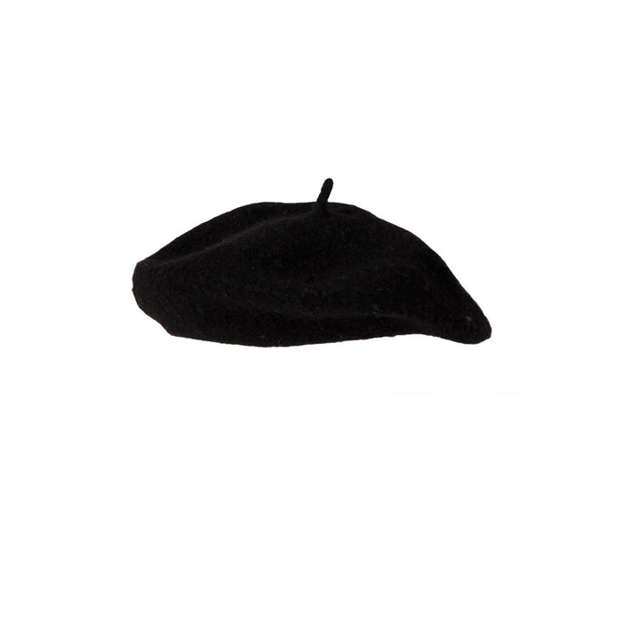 French Beret Black Hat