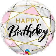 18" Foil Happy Birthday - Pink Marble
