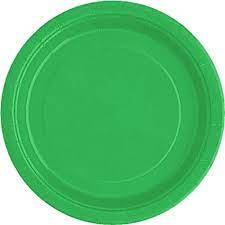 Round Paper Plates - Emerald Green