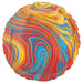 18" Foil Round Balloon - Orange/Red Marblez - The Ultimate Balloon & Party Shop