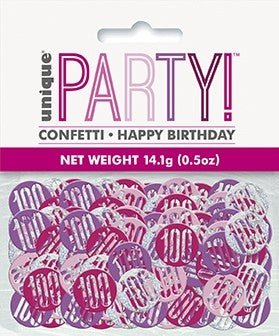 Birthday Table Confetti - Various Ages - Pink