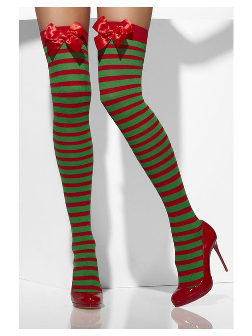 Knee High Hold-Ups - Red & Green