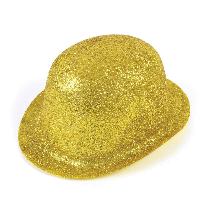 Plastic Glitter Bowler Hat