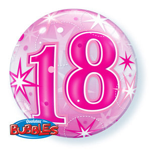 18th Birthday Deco Bubble Balloon -  Pink - The Ultimate Balloon & Party Shop