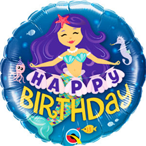 Happy Birthday Foil Balloon - Aqua Mermaid - The Ultimate Balloon & Party Shop
