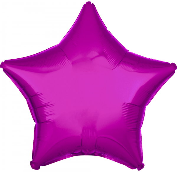 18" Foil Star Balloon - Metallic Fushia