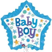 34” Foil Star Large Balloon - Baby Boy - The Ultimate Balloon & Party Shop