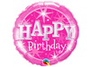 18" Foil Happy Birthday  - Pink Dazzle - The Ultimate Balloon & Party Shop