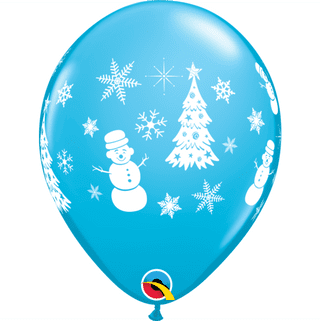 Christmas Latex Balloons - Asst Characters (Blue)