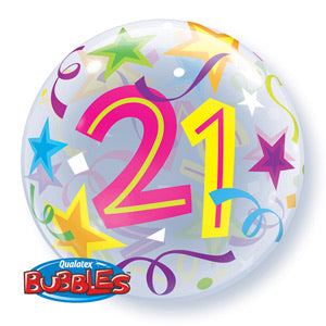 21st Birthday Deco Bubble Balloon -  Bright - The Ultimate Balloon & Party Shop