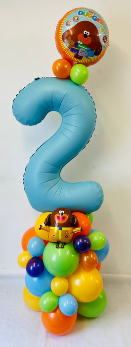 Age Themed Balloon Column - Hey Duggee