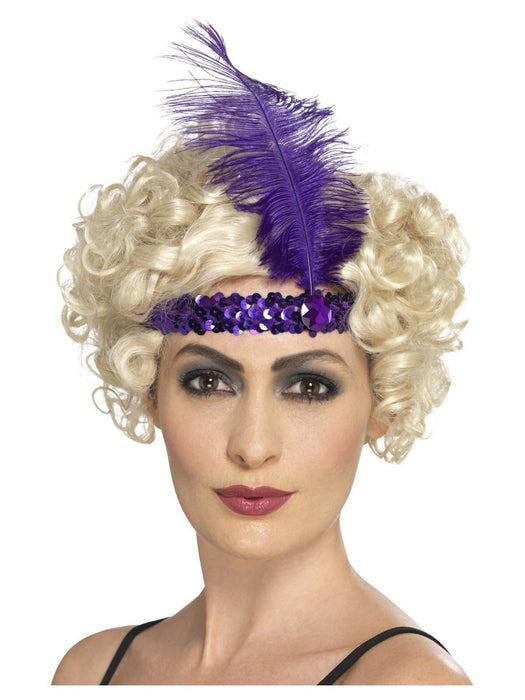 1920's Flapper Purple Sequin Headband