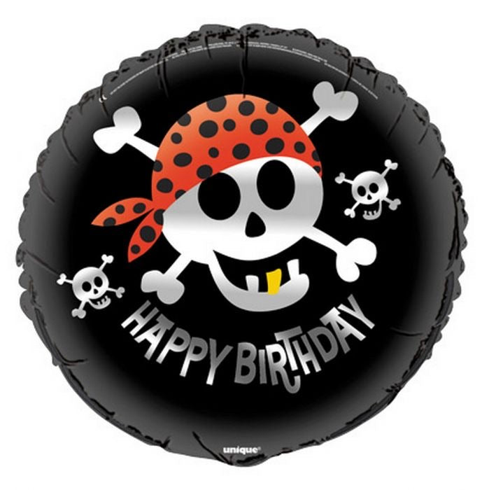 18" Foil Pirate Happy Birthday Printed Balloon - The Ultimate Balloon & Party Shop