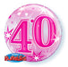 40th Birthday Deco Bubble Balloon -  Pink - The Ultimate Balloon & Party Shop