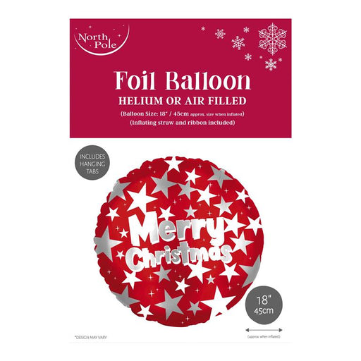 18" Foil Christmas Balloon - Merry Christmas Stars