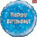 18" Foil Happy Birthday Balloon  - Blue Stars - The Ultimate Balloon & Party Shop