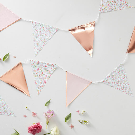 Rose Gold Floral Party Bunting