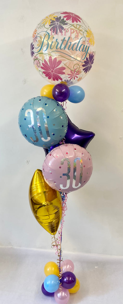 Floral Age Birthday Deco Bubble Deluxe Display - The Ultimate Balloon & Party Shop