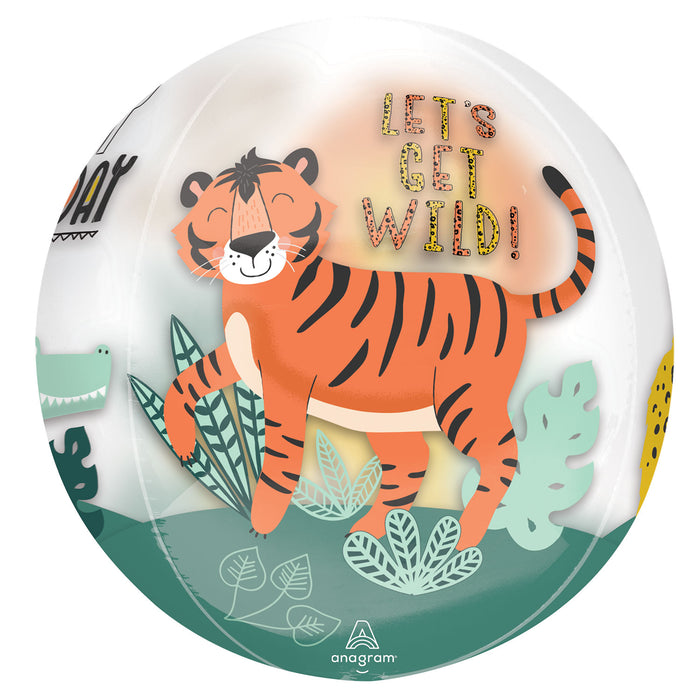 Orb Foil Balloon - Birthday Animal Theme