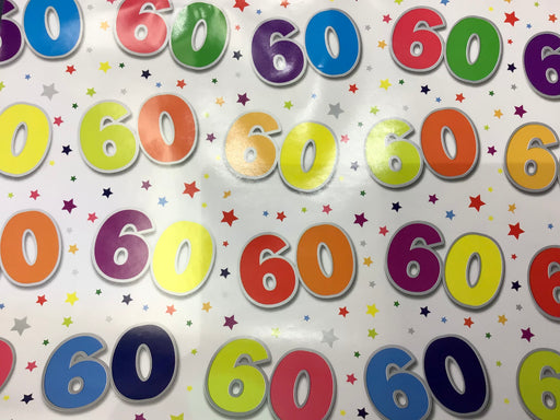 Birthday Gift Wrap - Age 60 - The Ultimate Balloon & Party Shop