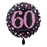 18" Foil Age 60 Balloon - Black & Pink