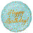18" Foil Happy Birthday  - Light Blue Sparkle