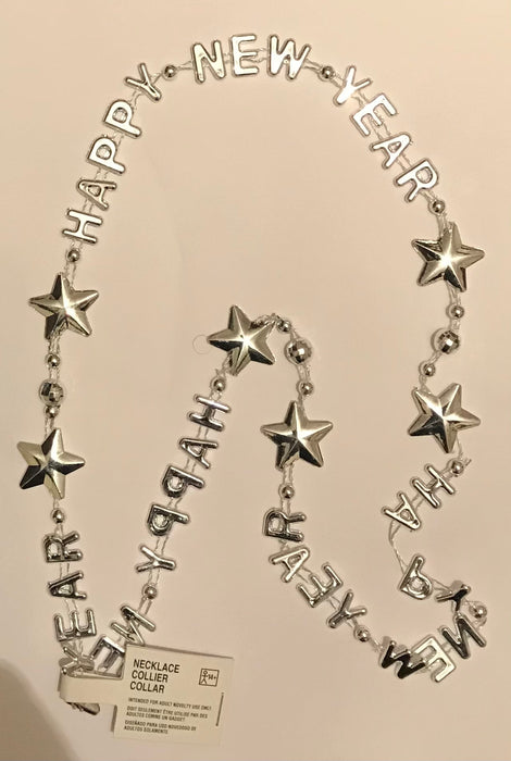 Silver Happy New Year Neclace - The Ultimate Balloon & Party Shop