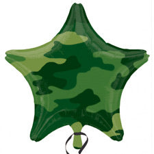 18" Foil Camo Star Printed Balloon - The Ultimate Balloon & Party Shop