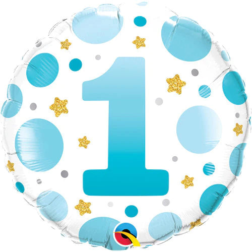 18" Foil Age 1 Birthday Balloon - Blue Stars