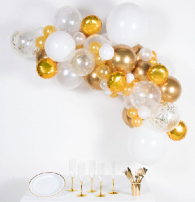 DIY Balloon Garland Kit - Gold/White