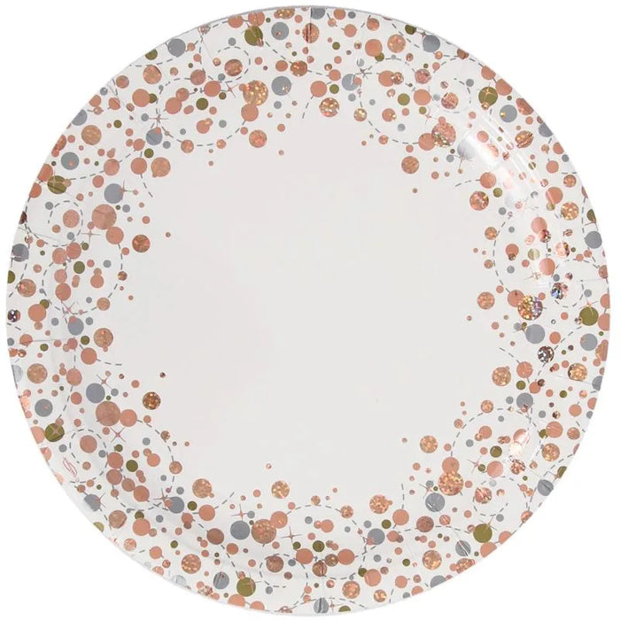 Round Sparkling Fizz Rose Gold plates