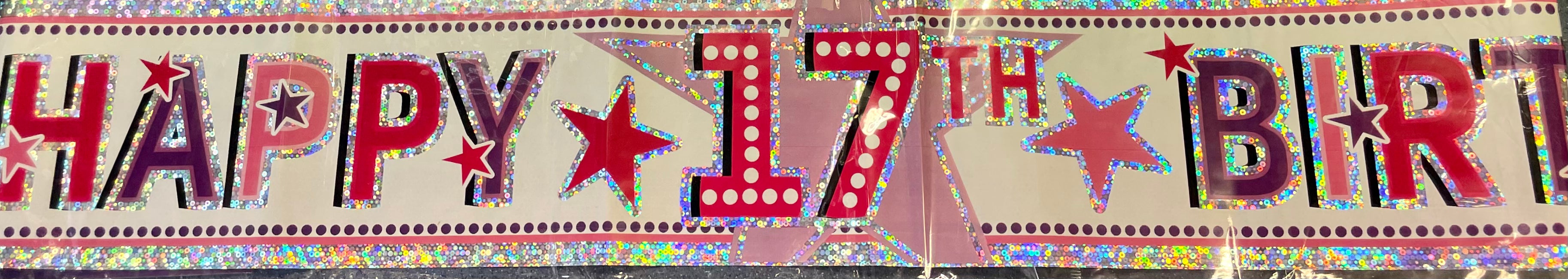 Age 17 Birthday Banner - Asst