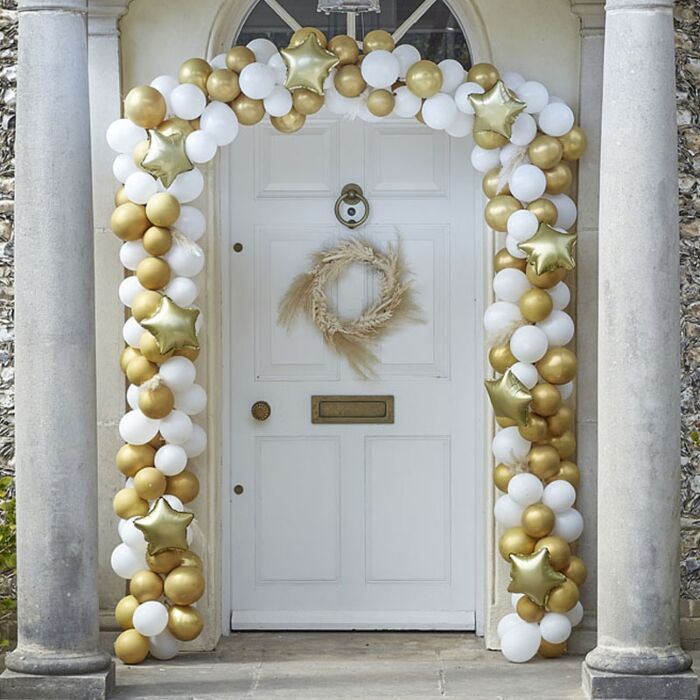 Christmas Door Balloon Arch Kit -  Gold