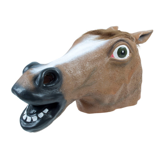 Rubber Overhead Animal Mask - Horse (Brown)