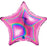 Glitter Holographic Foil Star Balloon - Pink