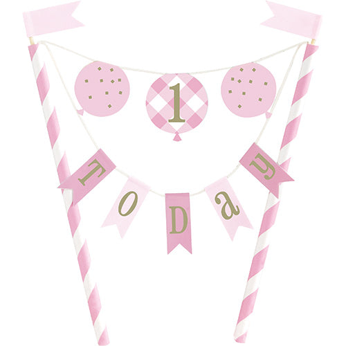 Cake Topper Bunting - 1st Birthday - Pink