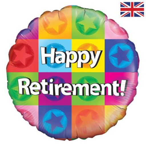 18" Foil Happy Retirement Balloon - Bright Bursts