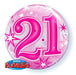 21st Birthday Deco Bubble Balloon -  Pink - The Ultimate Balloon & Party Shop