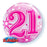 21st Birthday Deco Bubble Balloon -  Pink - The Ultimate Balloon & Party Shop