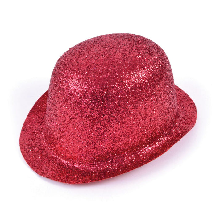 Plastic Glitter Bowler Hat