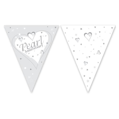 30th Pearl Anniversary Bunting - Paper - The Ultimate Balloon & Party Shop
