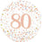 18" Foil Age 80 Balloon - Rose Gold Sparkle
