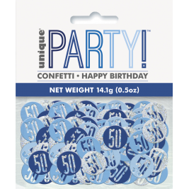 Birthday Table Confetti - Various Ages - Blue