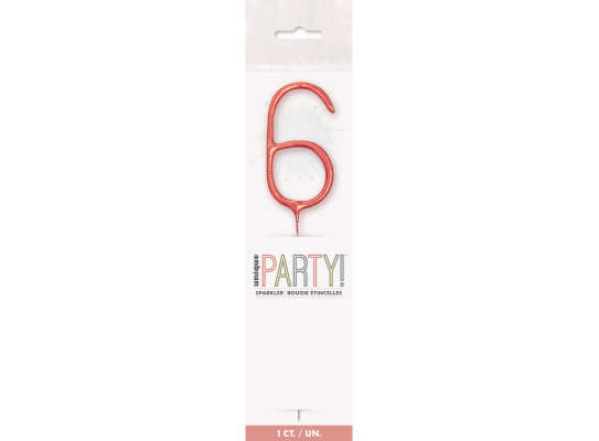 Sparkling Number Candle - 6 - The Ultimate Balloon & Party Shop