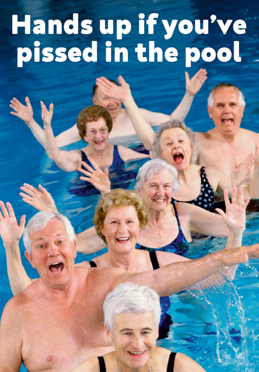 Hands Up In The Pool Card